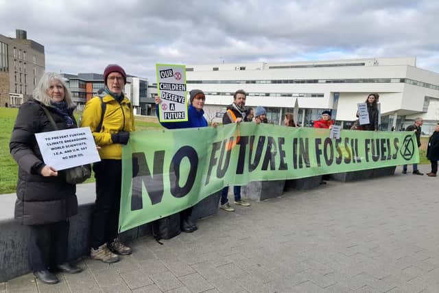 Extinction Rebellion protestors outside Lincolnshire Energy Conference