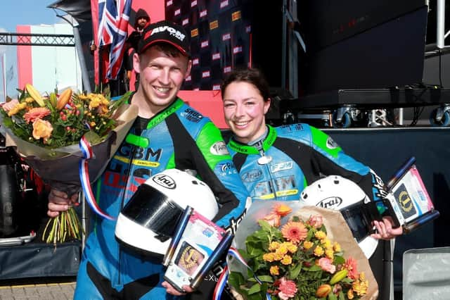 Todd Ellis and Emmanuelle Clement celebrate in Assen. Photo: Wally Walters