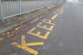 Parking restrictions outside St Giles Academy, Lincoln. Credit: LDRS