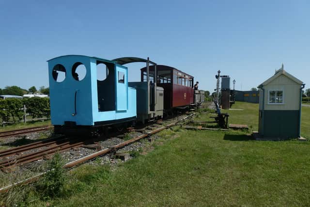 The retro-fitted loco sets off double-heading with loco Wilton from Walls Lane station in Skegness to Seathorne Bank. Photo: Chris Bates/LCLR