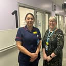 Pilgrim hospital A&E Matron Philippa Davies and Clinical Services Manager for Urgent and Emergency Care Blanche Lentz in the new rapid assessment, intervention and treatment area within the new Emergency Department at Pilgrim Hospital, Boston.