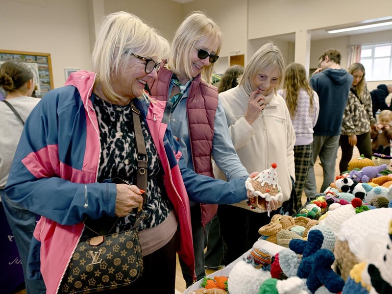 L-R Johanna Clarke of Branston, Jacqueline Ross of Metheringham and Jackie Osgodby of Lincoln browse the craft stalls.