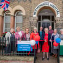 Sister Lovely opens Horncastle War Memorial Hospital's 100th anniversary event with chairman of Horncastle History and Heritage Society Dr Ian Marshman and WMC chairman Julian Millington. Photo: John Aron Photography