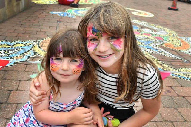 There was free face painting at Marshall's Yard