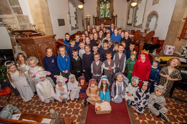 Scamblesby primary school's nativity in the church.