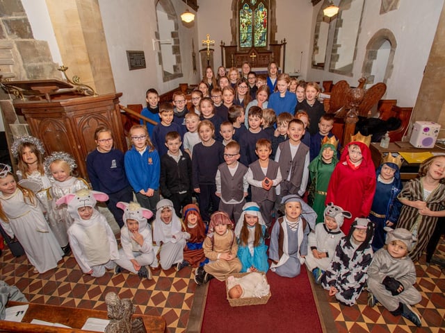 Scamblesby primary school's nativity in the church.