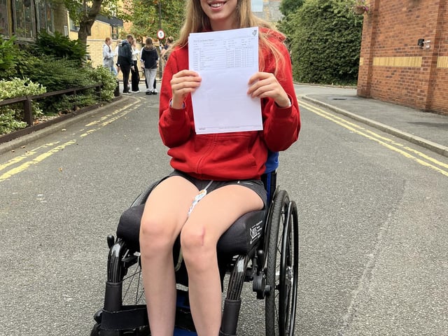 Success story - Izzy Collier achieved her GCSEs results at Kesteven and Sleaford High School despite illness leading her to take a third year to complete her course.