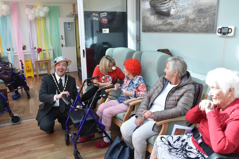 Deputy Mayor of Skegness Coun Jimmy Brookes with residents.