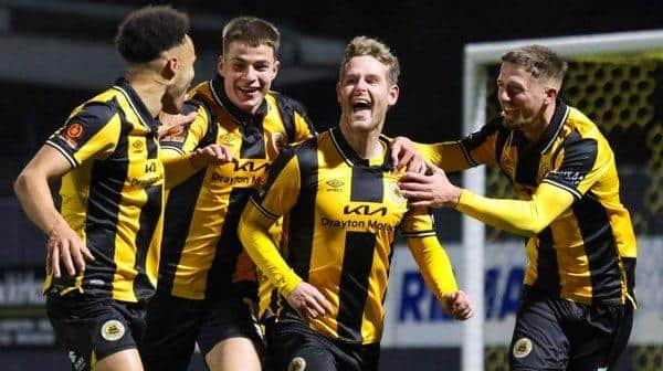 Boston United squeezed past Alvechurch thanks to a brilliant late winner from Adam Marriott. Pic: Chris Bray.