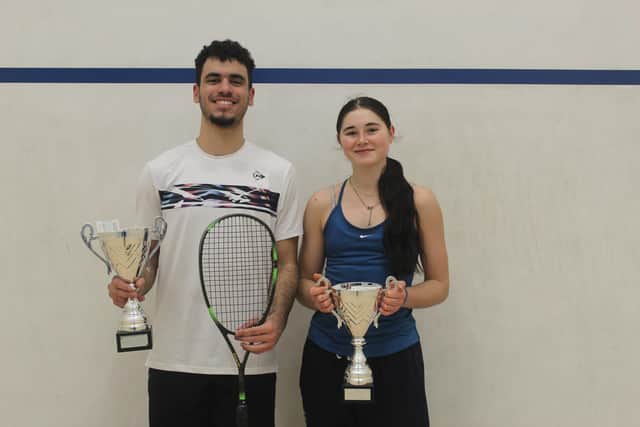 Boston Open 2023 champions AbdAllah Eissa and Savannah Ingledew.