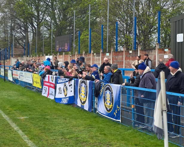 Trinity supporters out in numbers at Guiseley on Easter Monday