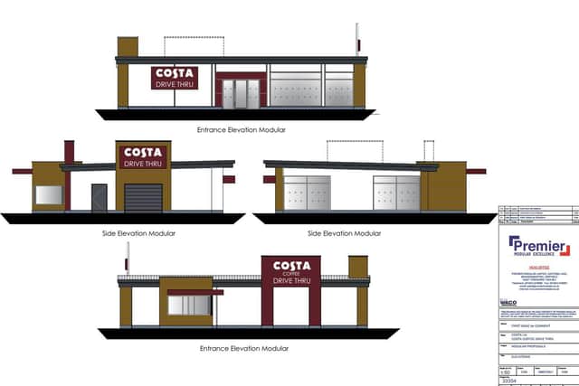 Proposed elevations for the shop shown in documents submitted to Boston Borough Council.