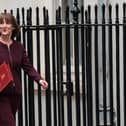 Britain's Chancellor of the Exchequer, Rachel Reeves, leaving 11, Downing Street to deliver her Spring Statement to Parliament on March 26, 2025.