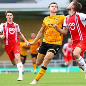 Boston United battle with Altrincham on Saturday. Photo by Chris Bray.