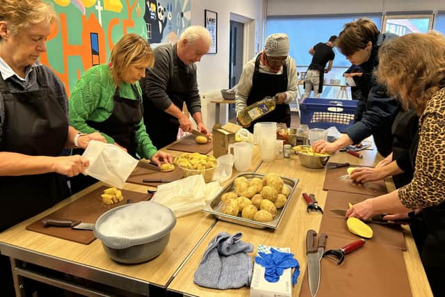The volunteers meet every Wednesday from 10am-12pm, and it has quickly become a warm, social space where people can connect, learn new skills, and give back to their community.