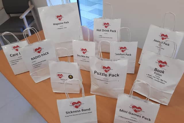 A selection of some of the gifts a patient can pick when in hospital