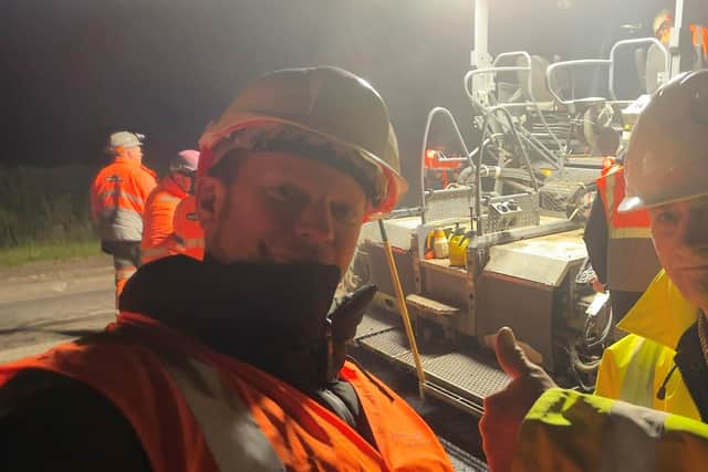 Couns Paul Lock and Michael Cheyne during a night-time visit to the site.