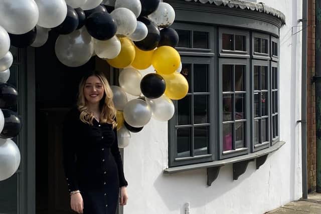 Scarlet Leverton at the official opening of Scarlet’s Hair and Beauty salon.