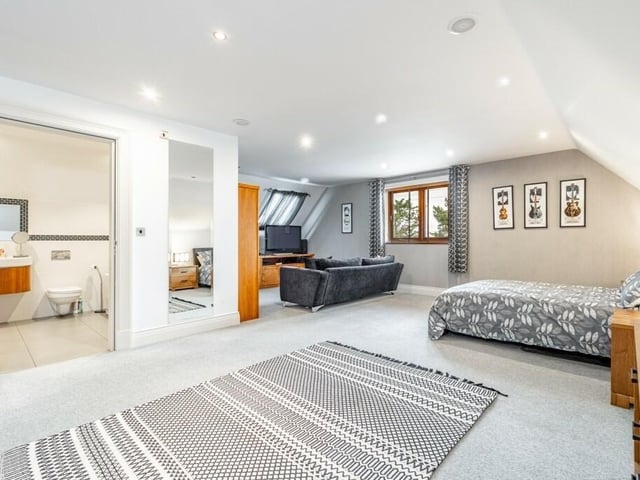 One of the second-floor bedrooms.