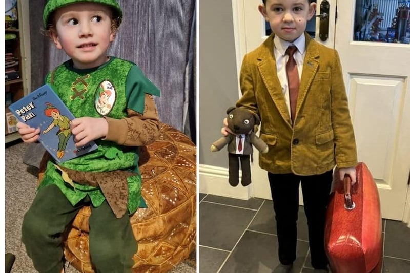 Miller, aged 3, dressed up as his favourite character Peter Pan, while Denver age 7, took on the character of Mr Bean, complete with teddy bear