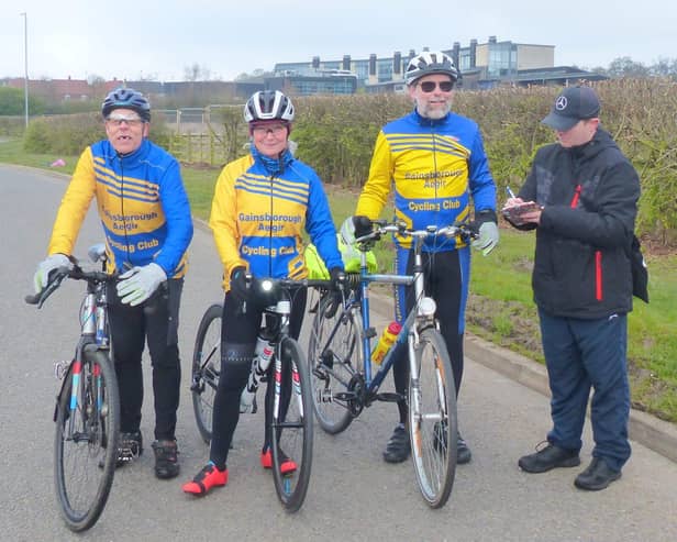 Gainsborough Aegir Cycling Club members at the start of the Speed Juding Event.