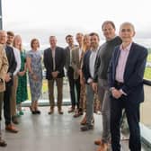 From left to right... Gaius Powell, Chris Crystal, James Kinnaird, Victoria Quinn, Jennifer Cooke, Senior Partner, Chris Grocock, Luke Rees, Chief Executive, Robin Simmonds, Caroline Neadley, Nick Shaw, Paul Horton and David Tonge