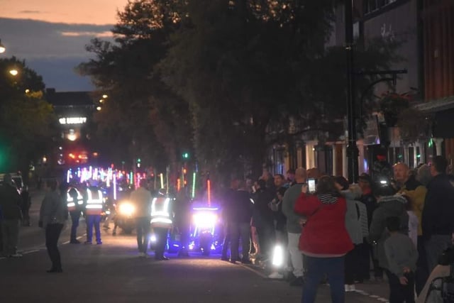 Crowds turned out to watch the Skegness Light Parade in Skegness.