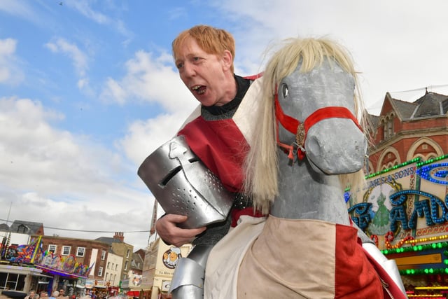 A closer look at the knight and his noble steed.