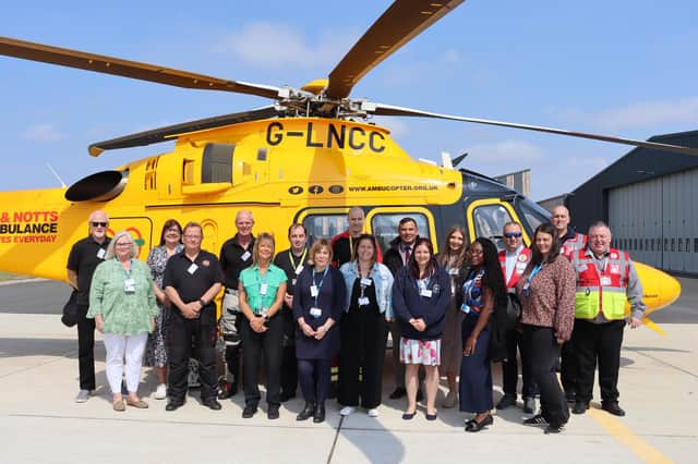 Lincs & Notts Air Ambulance  celebrating World Blood Donor Day with partners.