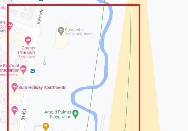 A dispersal order is in place in Skegness in the area highlighted.
