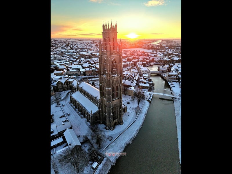 An aerial photo of Boston, shared with the paper by Christiaan Lowe.