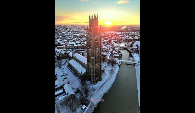 An aerial photo of Boston, shared with the paper by Christiaan Lowe.