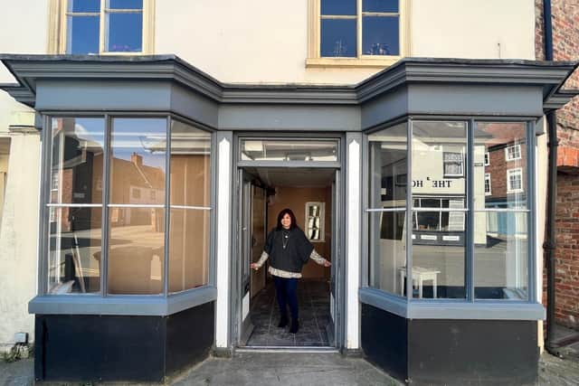 Lynette at the soon-to-be open The Little Artisan & Holistic Emporium on 27 Bridge Street.