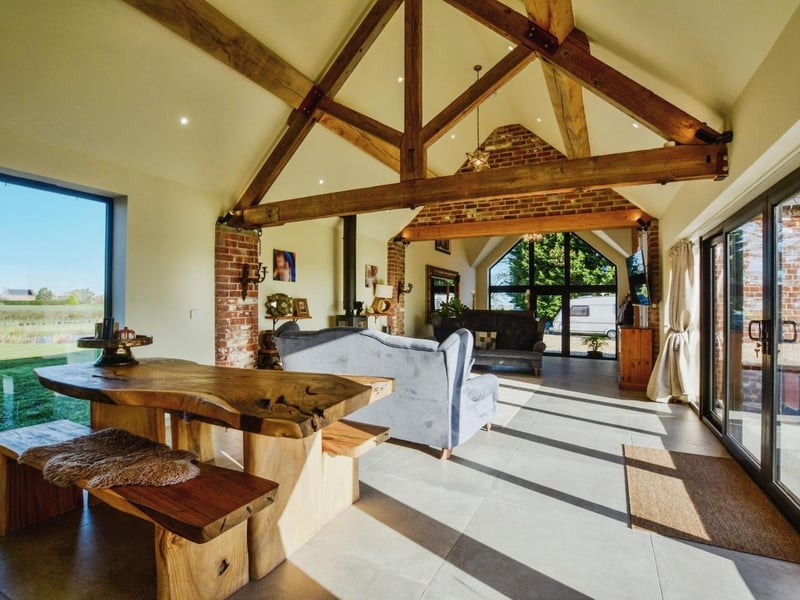 The open-plan dining/living space.