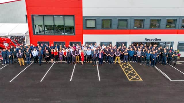 Tong workforce outside the new factory in Spilsby.