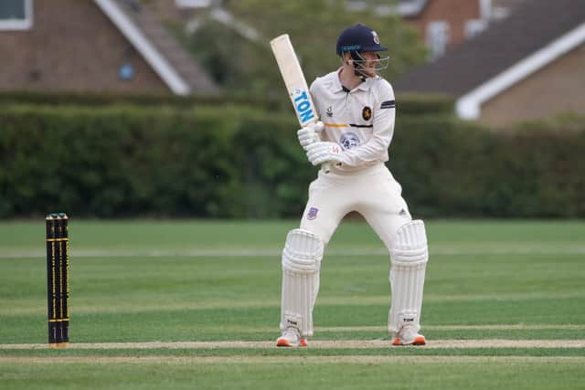 Louth man of the match Harvey Lake in batting action.