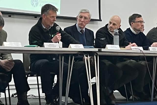 Phil Reilly, operations manager of the Environment Agency, at the meeting.