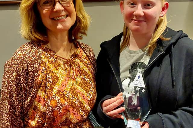 Taya White (right), was awarded the Young Performer of the Year by STARS Chair, Joanne Bowen