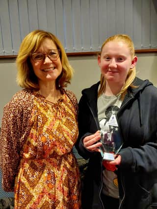 Taya White (right), was awarded the Young Performer of the Year by STARS Chair, Joanne Bowen