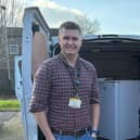 Matt Taylor, of Falcon Support Services, with the donated items