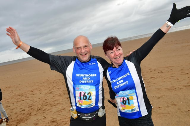 Ready for the off - Mark Stockdale and Sarah Freear of Scunthorpe