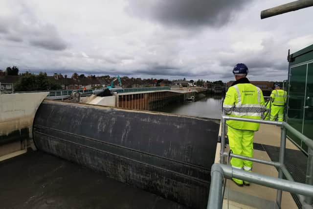 The Boston Barrier, pictures when it closed for the first time in November, 2021.
