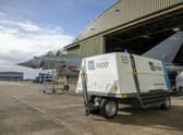 The green generators to power Typhoon aircraft at RAF Coningsby.