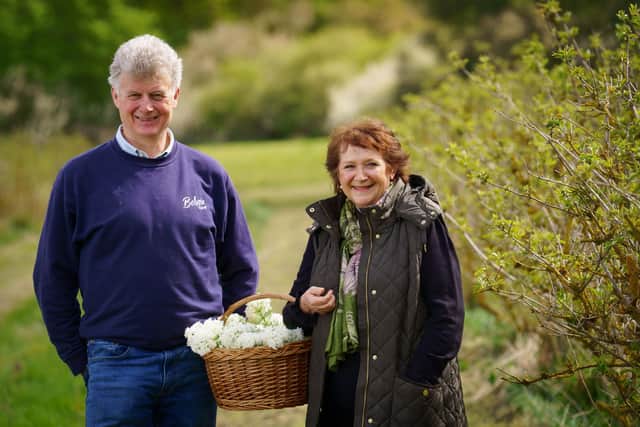 Pev Manners with this year's elderflower harvest ambassador Karen Burns-Booth
