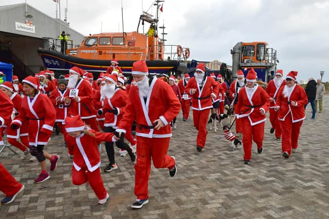 Start of the Santa Run in Skegness.