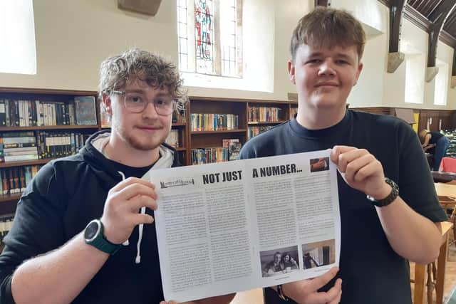 Bradley (left) and Josh Bursnell, with the article they wrote for Boston Grammar Schools' Grammar Gazette ahead of leaving at the end of last term.