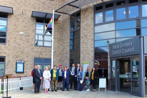 West Lindsey District Council raised the rainbow flag to celebrate the beginning of Pride Month