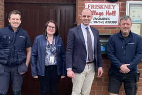 Openreach engineers with Wendy Sycamore (centre left) and Matt Warman MP (centre right)