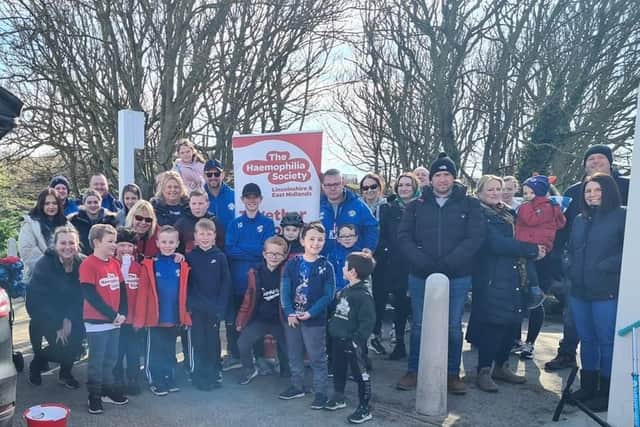 Jacob and friends at the start of the walk.