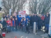 Jacob and friends at the start of the walk.